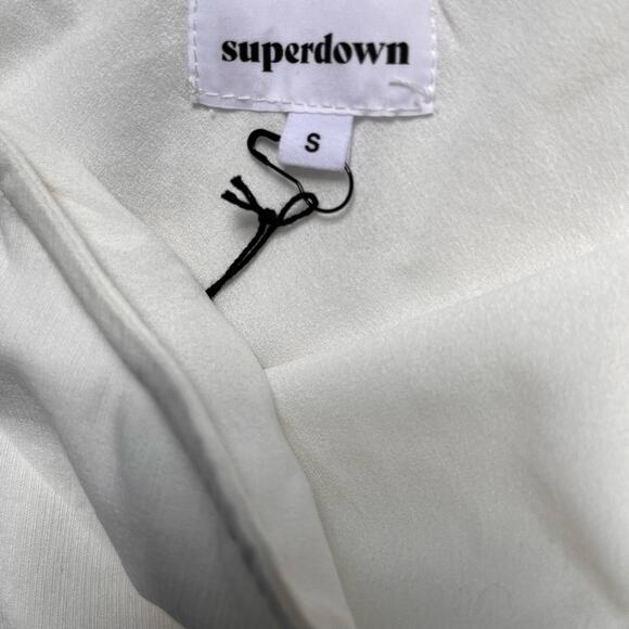 NWT Superdown white one shoulder asymmetrical mini dress size small - Picture 11 of 13